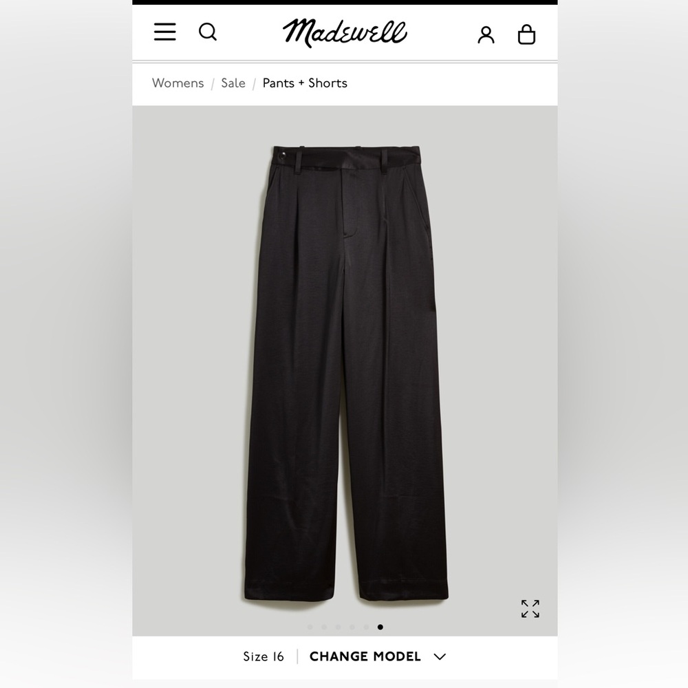 Madewell Harlow Wide Leg Satin Pants 12 Petite
